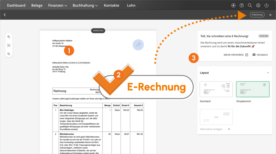 E-Rechnungen schreiben, empfangen & verarbeiten